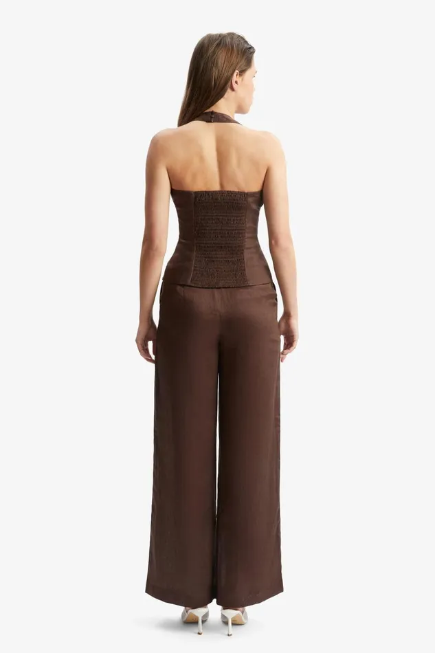 Bardot Pants Women Enya Linen Pant In Chocolate Chocolate Bardot Pants Women Enya Linen Pant In Chocolate Chocolate