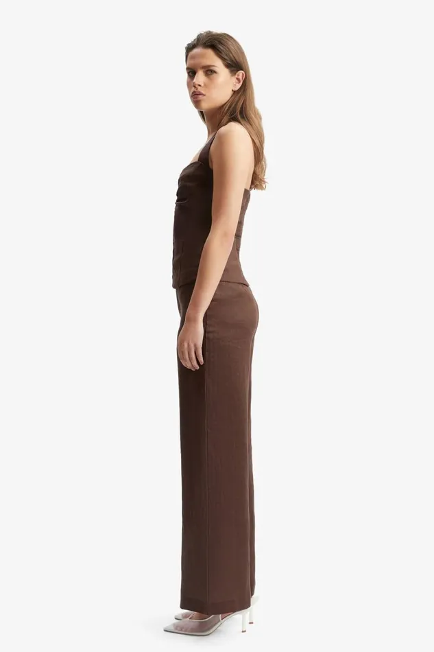 Bardot Pants Women Enya Linen Pant In Chocolate Chocolate Bardot Pants Women Enya Linen Pant In Chocolate Chocolate