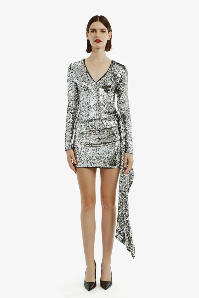 Bardot Party Dresses Women Ayanna Sequin Mini Dress In Silver Silver Bardot Party Dresses Women Ayanna Sequin Mini Dress In Silver Silver
