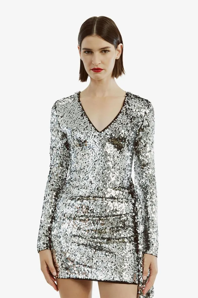 Bardot Party Dresses Women Ayanna Sequin Mini Dress In Silver Silver Bardot Party Dresses Women Ayanna Sequin Mini Dress In Silver Silver