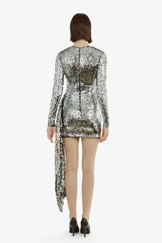 Bardot Party Dresses Women Ayanna Sequin Mini Dress In Silver Silver Bardot Party Dresses Women Ayanna Sequin Mini Dress In Silver Silver