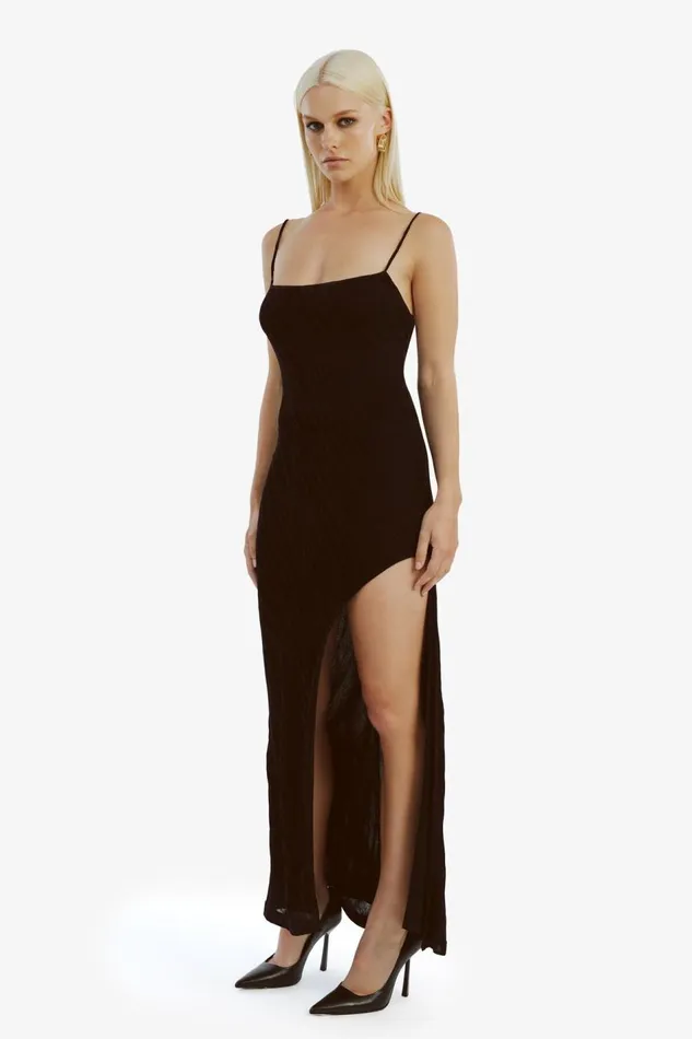 Bardot Party Dresses Women Faro Knit Maxi Dress In Black Black Bardot Party Dresses Women Faro Knit Maxi Dress In Black Black