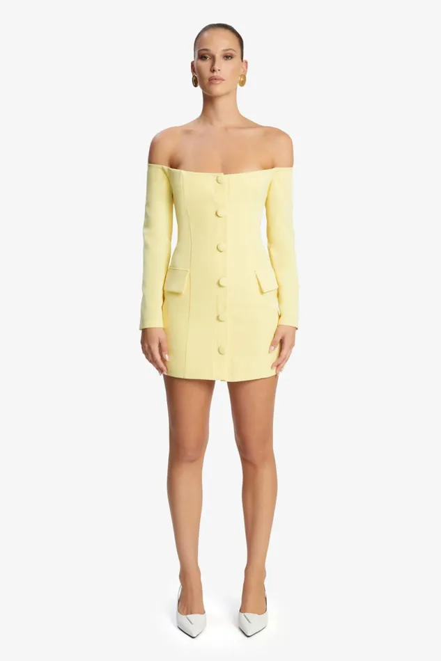 Bardot Party Dresses Women Iria Button Up Mini Dress In Canary Yellow Canary Yellow Bardot Party Dresses Women Iria Button Up Mini Dress In Canary Yellow Canary Yellow
