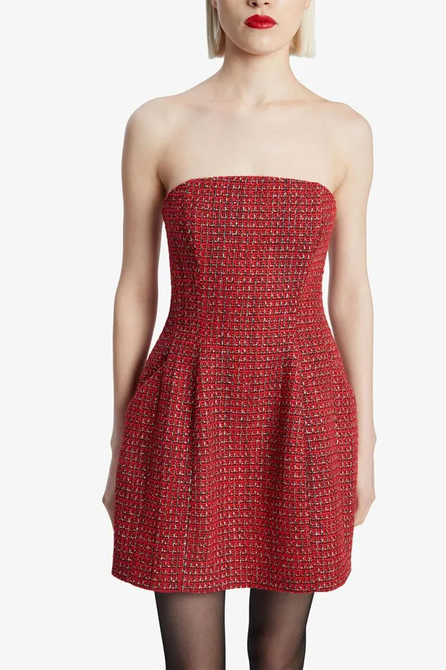 Bardot Party Dresses Women Karoline Boucle Mini Dress In Red Check Red Check Bardot Party Dresses Women Karoline Boucle Mini Dress In Red Check Red Check