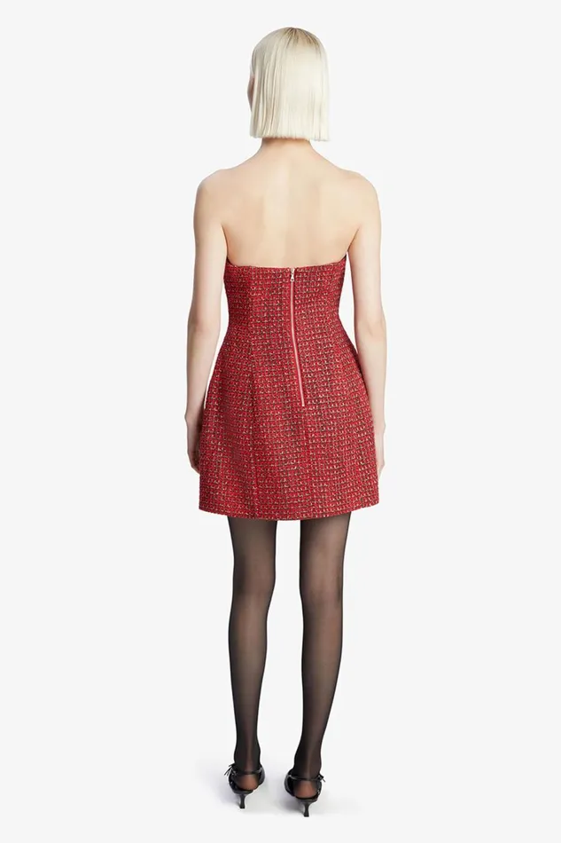 Bardot Party Dresses Women Karoline Boucle Mini Dress In Red Check Red Check Bardot Party Dresses Women Karoline Boucle Mini Dress In Red Check Red Check