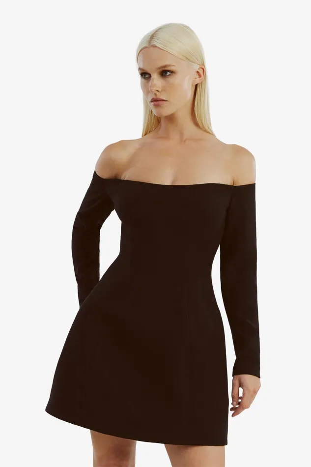 Bardot Party Dresses Women Nadene Hourglass Mini Dress In Black Black Bardot Party Dresses Women Nadene Hourglass Mini Dress In Black Black