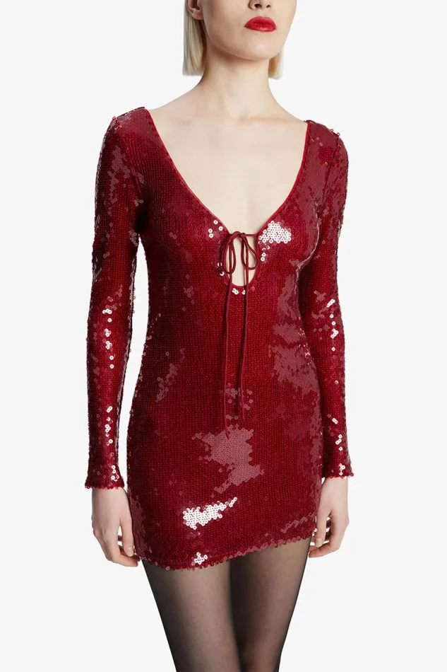 Bardot Party Dresses Women Verona Sequin Mini Dress In Deep Red Deep Red Bardot Party Dresses Women Verona Sequin Mini Dress In Deep Red Deep Red