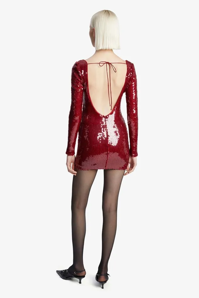 Bardot Party Dresses Women Verona Sequin Mini Dress In Deep Red Deep Red Bardot Party Dresses Women Verona Sequin Mini Dress In Deep Red Deep Red