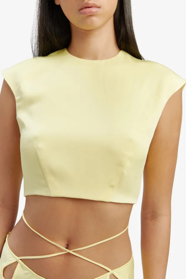 Bardot Party Tops Women Anya Satin Top In Canary Yellow Canary Yellow Bardot Party Tops Women Anya Satin Top In Canary Yellow Canary Yellow