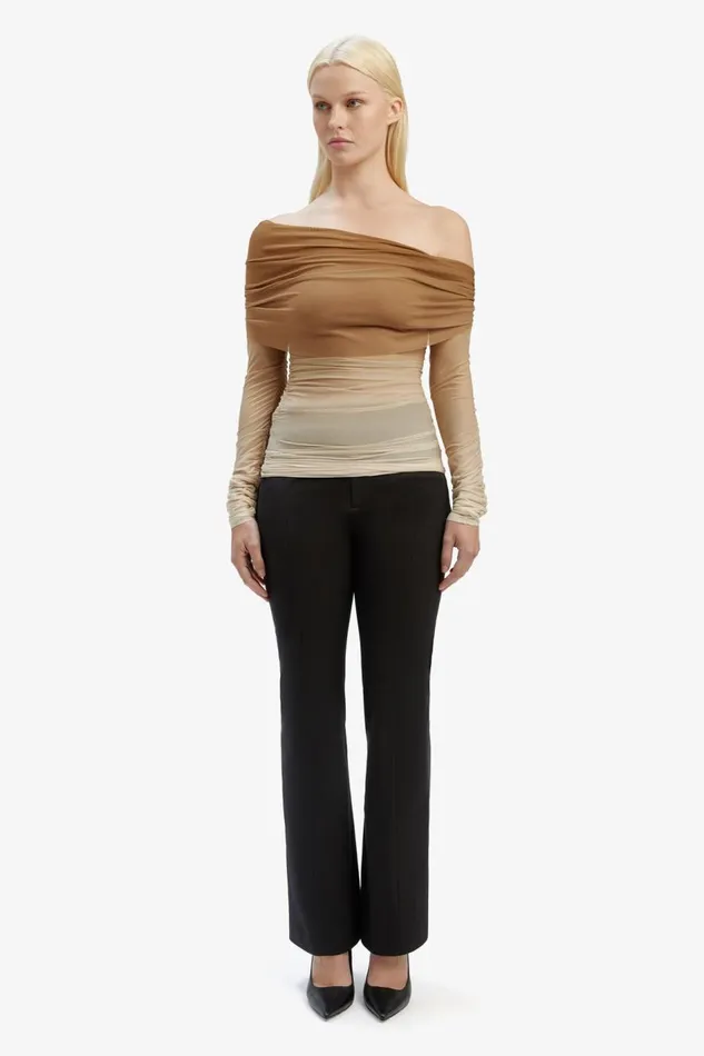 Bardot Party Tops Women Camelia Mesh Top In Brown Ombre Brown Ombre Bardot Party Tops Women Camelia Mesh Top In Brown Ombre Brown Ombre