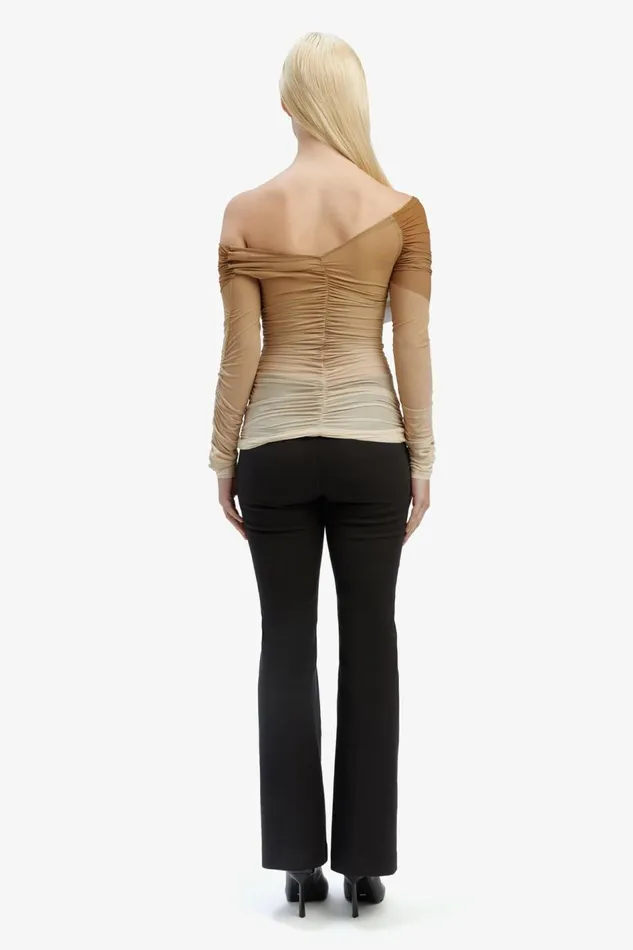 Bardot Party Tops Women Camelia Mesh Top In Brown Ombre Brown Ombre Bardot Party Tops Women Camelia Mesh Top In Brown Ombre Brown Ombre
