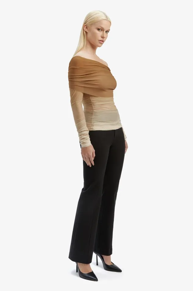 Bardot Party Tops Women Camelia Mesh Top In Brown Ombre Brown Ombre Bardot Party Tops Women Camelia Mesh Top In Brown Ombre Brown Ombre