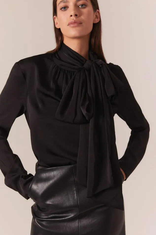 Bardot Party Tops Women Castian Satin Blouse In Black Black