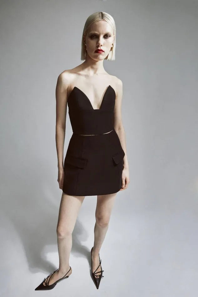Bardot Party Tops Women Delphi Strapless Crop Top In Black Black