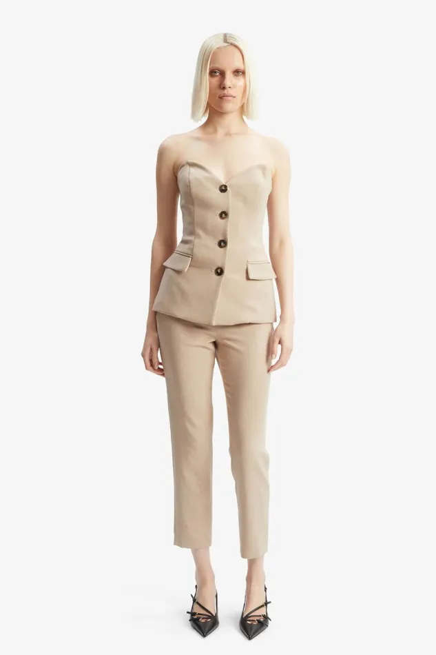 Bardot Party Tops Women Kylian Button Front Top In Tan Tan Bardot Party Tops Women Kylian Button Front Top In Tan Tan