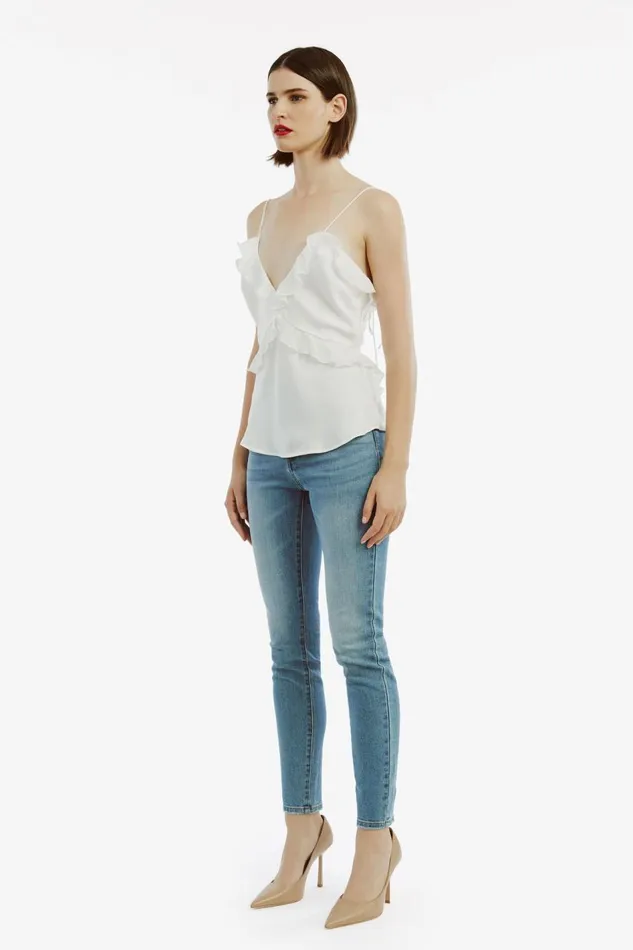 Bardot Party Tops Women Marsella Ruffle Cami In Orchid White Orchid White Bardot Party Tops Women Marsella Ruffle Cami In Orchid White Orchid White