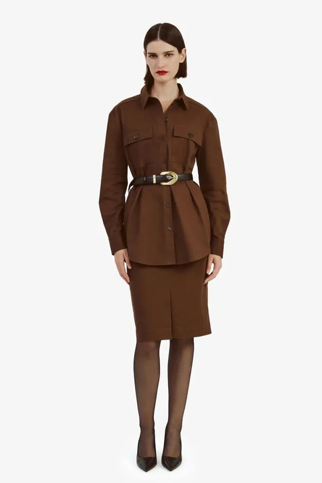 Bardot Shirts and Blouses Women Tybi Cotton Shirt In Chocolate Chocolate Bardot Shirts and Blouses Women Tybi Cotton Shirt In Chocolate Chocolate