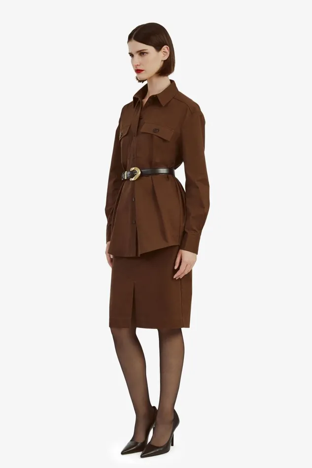 Bardot Shirts and Blouses Women Tybi Cotton Shirt In Chocolate Chocolate Bardot Shirts and Blouses Women Tybi Cotton Shirt In Chocolate Chocolate