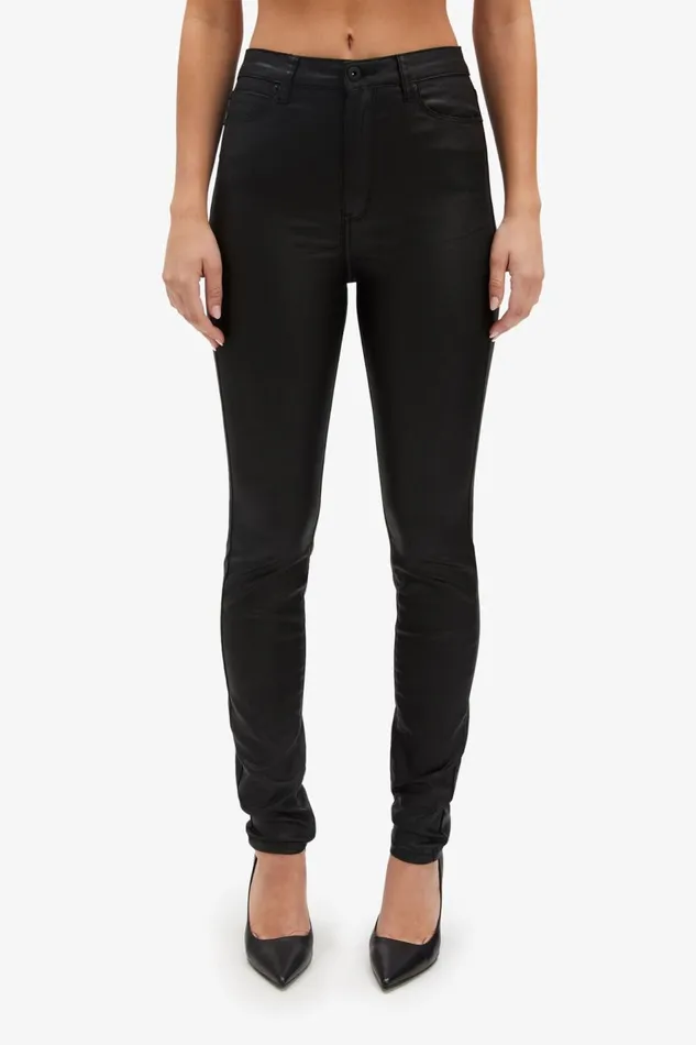 Bardot Skinny Jean Women Khloe Hi Tall Coated Jeans In Black Black Bardot Skinny Jean Women Khloe Hi Tall Coated Jeans In Black Black
