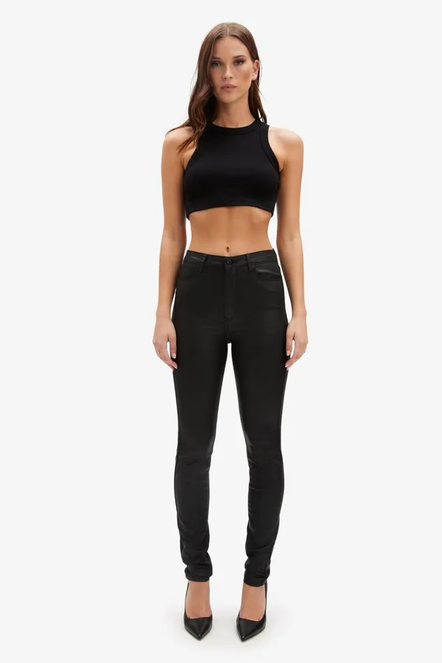 Bardot Skinny Jean Women Khloe Hi Tall Coated Jeans In Black Black Bardot Skinny Jean Women Khloe Hi Tall Coated Jeans In Black Black
