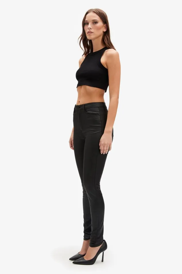 Bardot Skinny Jean Women Khloe Hi Tall Coated Jeans In Black Black Bardot Skinny Jean Women Khloe Hi Tall Coated Jeans In Black Black