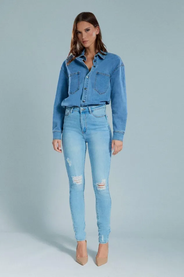 Bardot Skinny Jean Women Khloe Super High Tall Jeans In Mid Blue Mid Blue