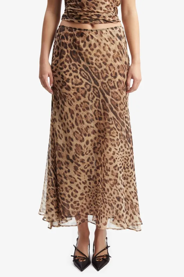 Bardot Skirts Women Monroe Maxi Skirt In Brown Leopard Brown Leopard