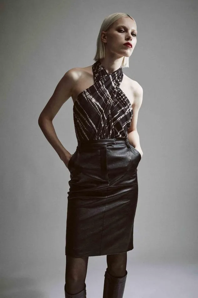 Bardot Skirts Women Phenix Vegan Leather Skirt In Black Black