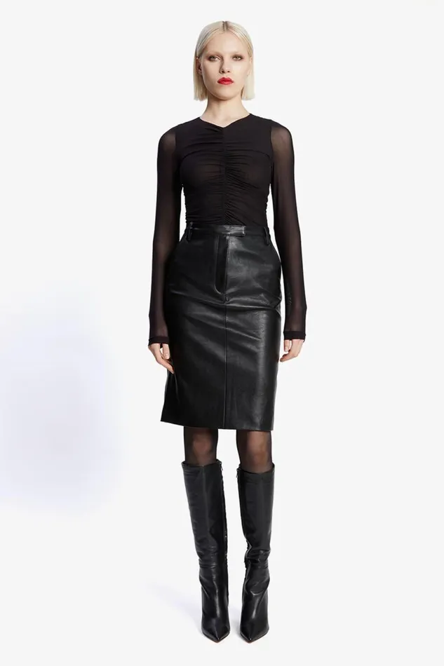 Bardot Skirts Women Phenix Vegan Leather Skirt In Black Black Bardot Skirts Women Phenix Vegan Leather Skirt In Black Black