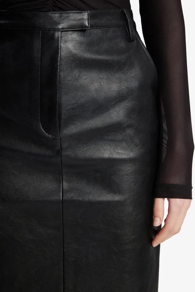 Bardot Skirts Women Phenix Vegan Leather Skirt In Black Black Bardot Skirts Women Phenix Vegan Leather Skirt In Black Black