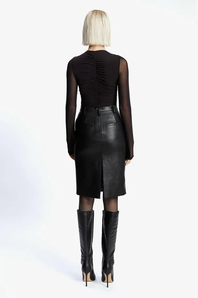 Bardot Skirts Women Phenix Vegan Leather Skirt In Black Black Bardot Skirts Women Phenix Vegan Leather Skirt In Black Black