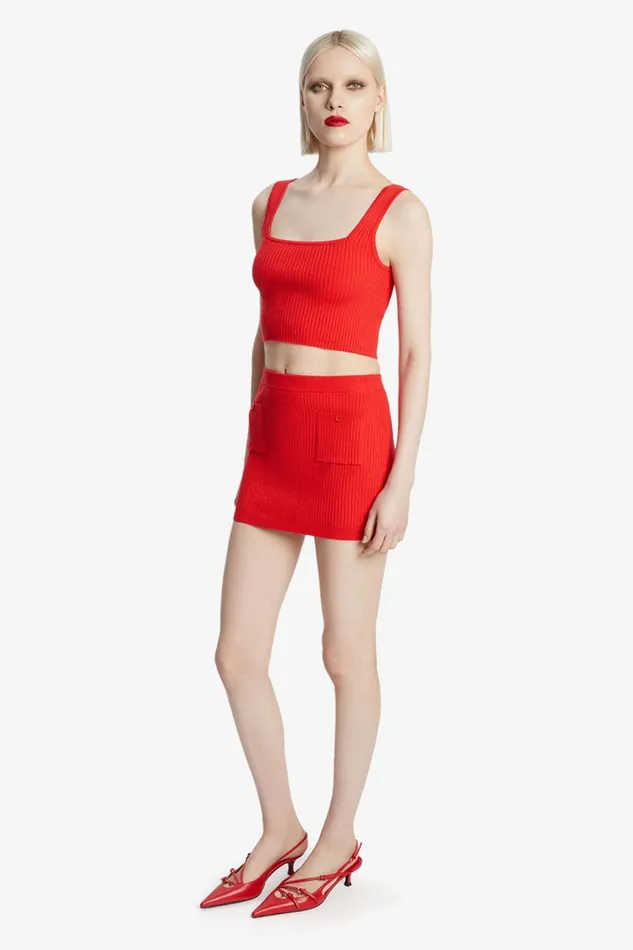 Bardot Skirts Women Sarita Knit Skirt In Deep Red Deep Red