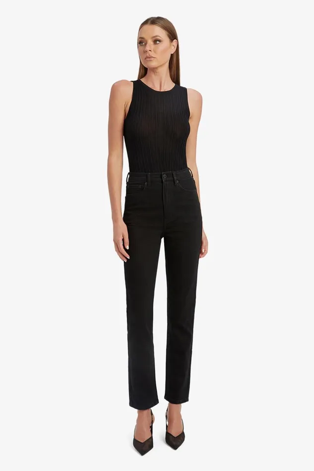 Bardot Straight Jean Women Heidi Straight Full Leg In Black Black Bardot Straight Jean Women Heidi Straight Full Leg In Black Black