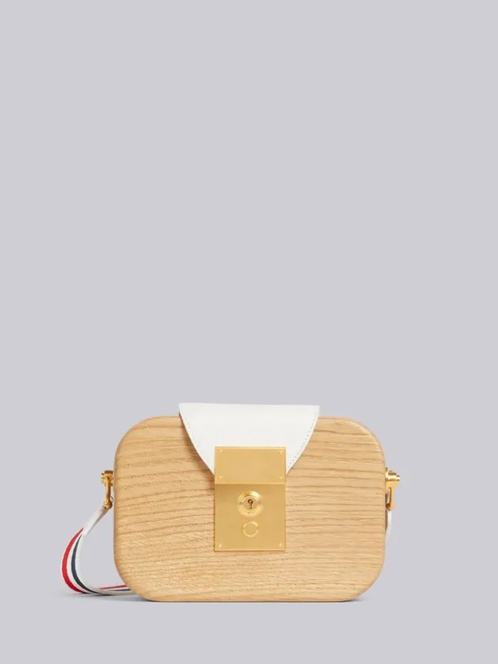 Beige Oak Wood Mrs Thom Camera Bag Natural Women Thom Browne Crossbody Bags