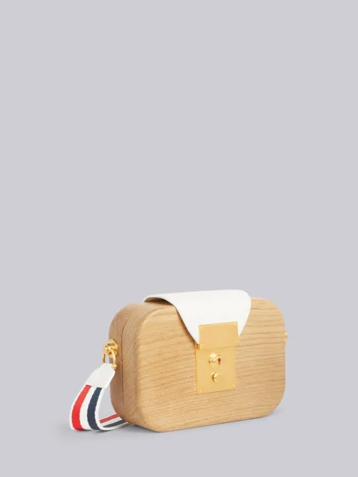 Beige Oak Wood Mrs Thom Camera Bag Natural Women Thom Browne Crossbody Bags