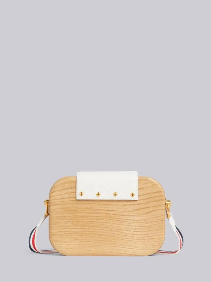Beige Oak Wood Mrs Thom Camera Bag Natural Women Thom Browne Crossbody Bags