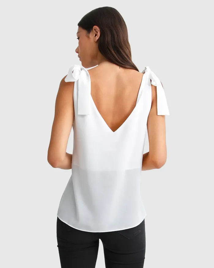 Belle and Bloom Feel For You VNeck Top 8211 White Women Tops