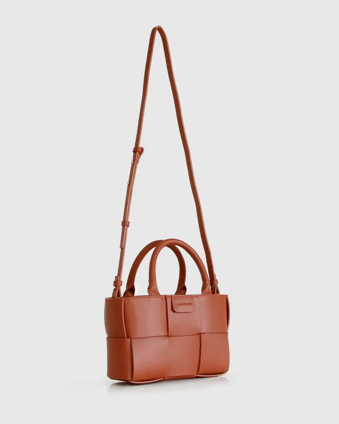 Belle and Bloom Handbags Women Little Love Woven Crossbody Bag 8211 Camel