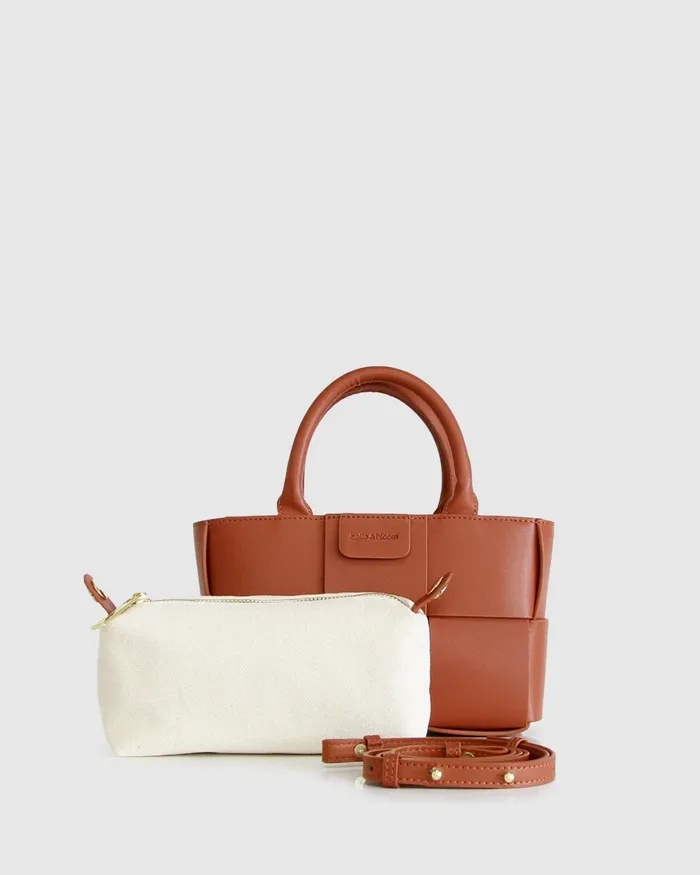 Belle and Bloom Handbags Women Little Love Woven Crossbody Bag 8211 Camel
