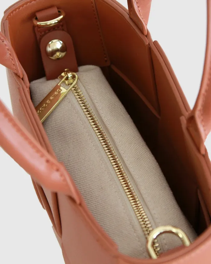 Belle and Bloom Handbags Women Little Love Woven Crossbody Bag 8211 Camel