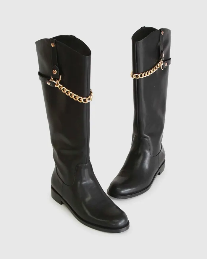Belle and Bloom High Standard Riding Boot 8211 Black Women Shoes