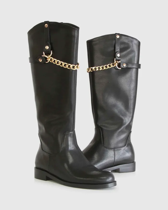 Belle and Bloom High Standard Riding Boot 8211 Black Women Shoes