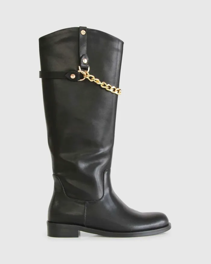 Belle and Bloom High Standard Riding Boot 8211 Black Women Shoes