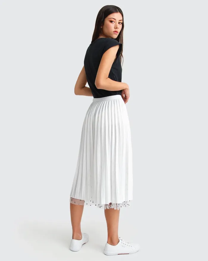 Belle and Bloom Mixed Feeling Reversible Skirt 8211 White Women Pants and Skirts