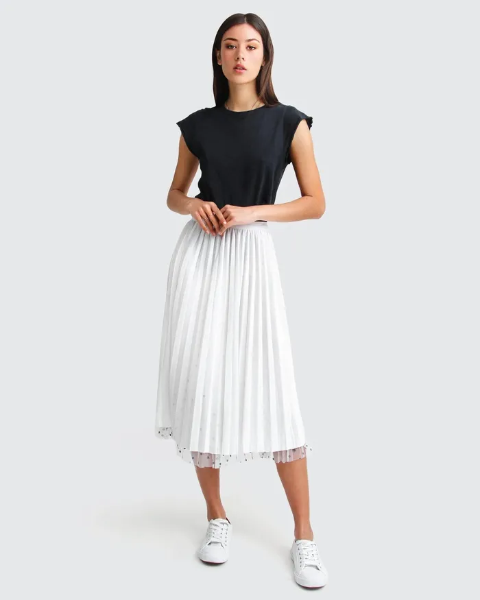 Belle and Bloom Mixed Feeling Reversible Skirt 8211 White Women Pants and Skirts