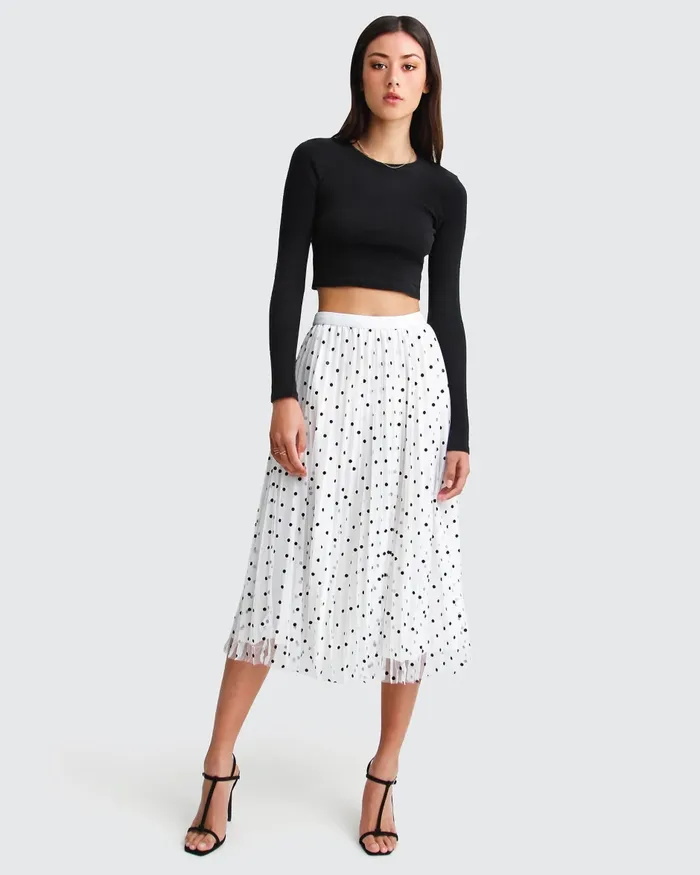 Belle and Bloom Mixed Feeling Reversible Skirt 8211 White Women Pants and Skirts