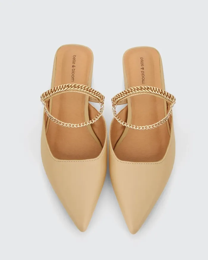 Belle and Bloom On The Go Leather Flat 8211 Sand Women Shoes