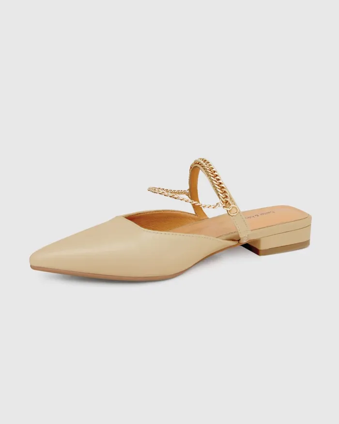 Belle and Bloom On The Go Leather Flat 8211 Sand Women Shoes