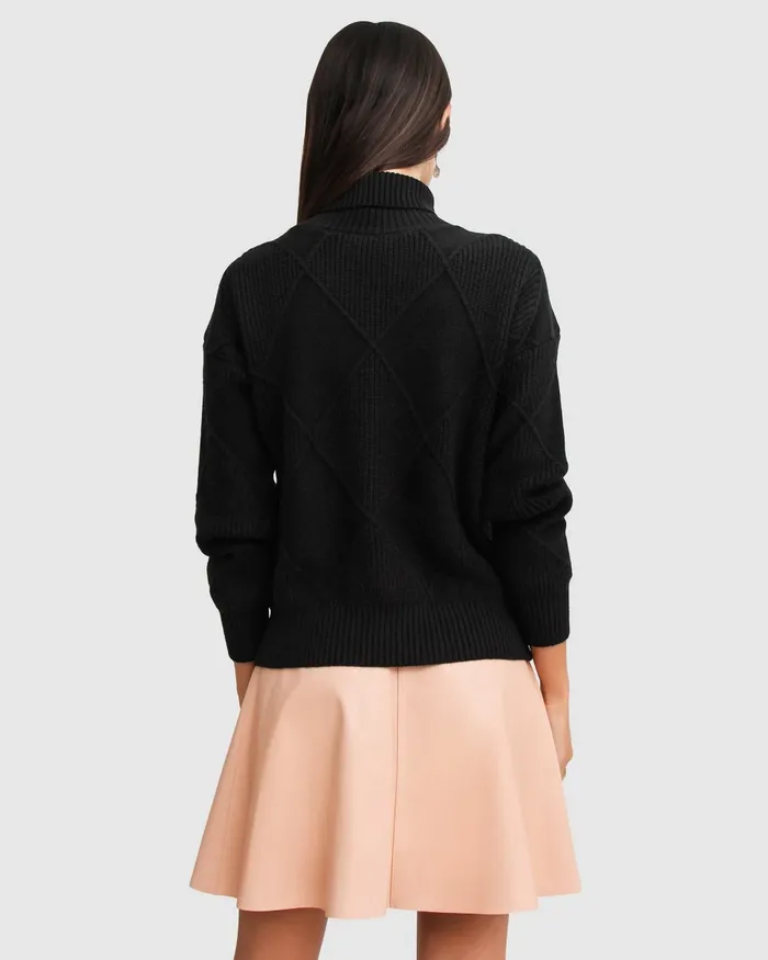 Belle and Bloom Tops Women The Academy Turtleneck Jumper 8211 Black