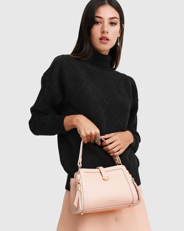Belle and Bloom Tops Women The Academy Turtleneck Jumper 8211 Black